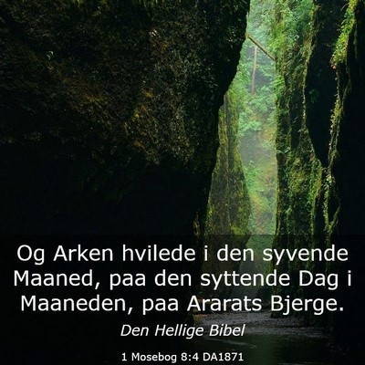 Picture 03 - 1 Mosebog 8:4 DA1871 - Og Arken hvilede i den syvende Maaned, paa den - Bible Verse Picture