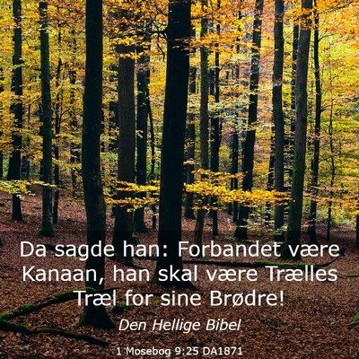 Picture 03 - 1 Mosebog 9:25 DA1871 - Da sagde han: Forbandet være Kanaan, han skal - Bible Verse Picture