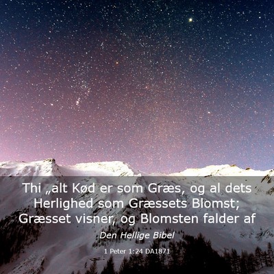 Picture 03 - 1 Peter 1:24 DA1871 - Thi „alt Kød er som Græs, og al dets - Bible Verse Picture