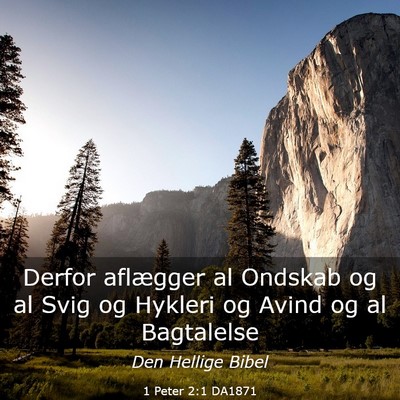 Picture 03 - 1 Peter 2:1 DA1871 - Derfor aflægger al Ondskab og al Svig og Hykleri - Bible Verse Picture