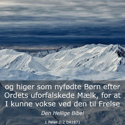 Picture 03 - 1 Peter 2:2 DA1871 - og higer som nyfødte Børn efter Ordets - Bible Verse Picture