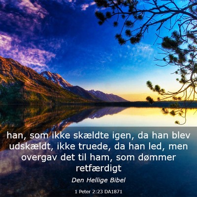 Picture 03 - 1 Peter 2:23 DA1871 - han, som ikke skældte igen, da han blev - Bible Verse Picture