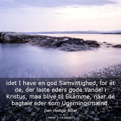 Picture 03 - 1 Peter 3:16 DA1871 - idet I have en god Samvittighed, for at de, der - Bible Verse Picture