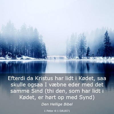 Picture 03 - 1 Peter 4:1 DA1871 - Efterdi da Kristus har lidt i Kødet, saa skulle - Bible Verse Picture