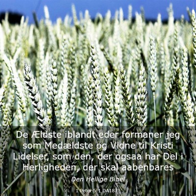 Picture 03 - 1 Peter 5:1 DA1871 - De Ældste iblandt eder formaner jeg som - Bible Verse Picture