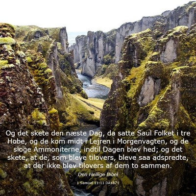Picture 03 - 1 Samuel 11:11 DA1871 - Og det skete den næste Dag, da satte Saul Folket - Bible Verse Picture