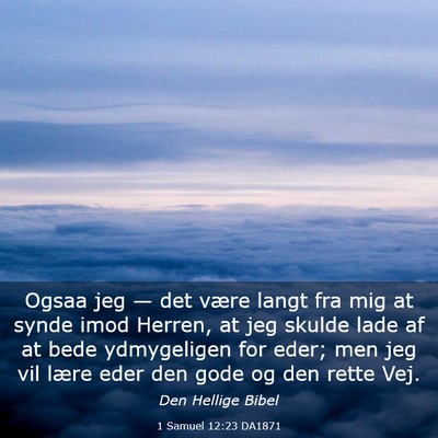 Picture 03 - 1 Samuel 12:23 DA1871 - Ogsaa jeg — det være langt fra mig at synde - Bible Verse Picture