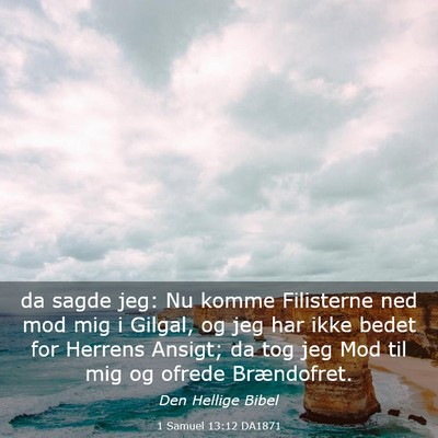 Picture 03 - 1 Samuel 13:12 DA1871 - da sagde jeg: Nu komme Filisterne ned mod mig i - Bible Verse Picture
