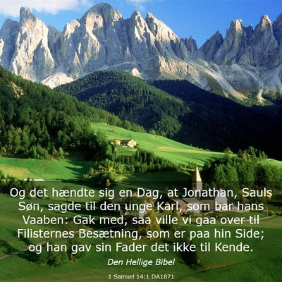 Picture 03 - 1 Samuel 14:1 DA1871 - Og det hændte sig en Dag, at Jonathan, Sauls - Bible Verse Picture