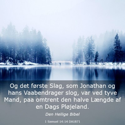 Picture 03 - 1 Samuel 14:14 DA1871 - Og det første Slag, som Jonathan og hans - Bible Verse Picture