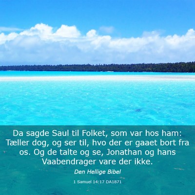 Picture 03 - 1 Samuel 14:17 DA1871 - Da sagde Saul til Folket, som var hos ham: - Bible Verse Picture