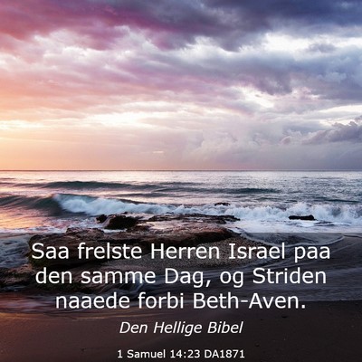 Picture 03 - 1 Samuel 14:23 DA1871 - Saa frelste Herren Israel paa den samme Dag, og - Bible Verse Picture