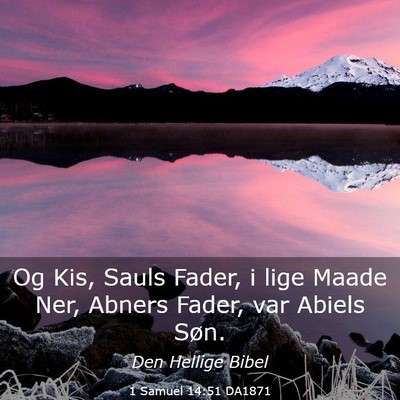 Picture 03 - 1 Samuel 14:51 DA1871 - Og Kis, Sauls Fader, i lige Maade Ner, Abners - Bible Verse Picture