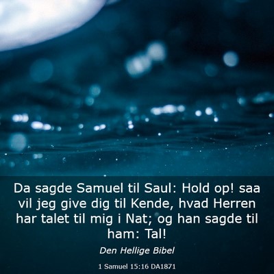 Picture 03 - 1 Samuel 15:16 DA1871 - Da sagde Samuel til Saul: Hold op! saa vil jeg - Bible Verse Picture