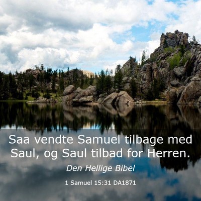Picture 03 - 1 Samuel 15:31 DA1871 - Saa vendte Samuel tilbage med Saul, og Saul - Bible Verse Picture