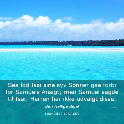 Picture 03 - 1 Samuel 16:10 DA1871 - Saa lod Isai sine syv Sønner gaa forbi for - Bible Verse Picture