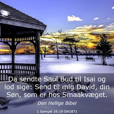 Picture 03 - 1 Samuel 16:19 DA1871 - Da sendte Saul Bud til Isai og lod sige: Send til - Bible Verse Picture