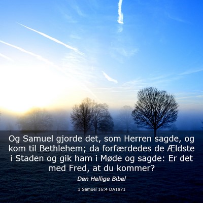 Picture 03 - 1 Samuel 16:4 DA1871 - Og Samuel gjorde det, som Herren sagde, og kom - Bible Verse Picture