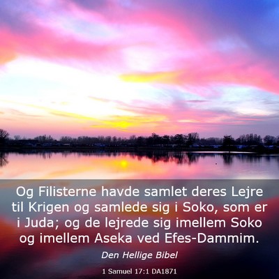 Picture 03 - 1 Samuel 17:1 DA1871 - Og Filisterne havde samlet deres Lejre til Krigen - Bible Verse Picture