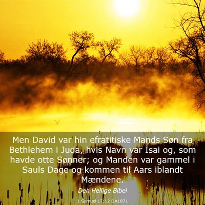 Picture 03 - 1 Samuel 17:12 DA1871 - Men David var hin efratitiske Mands Søn fra - Bible Verse Picture