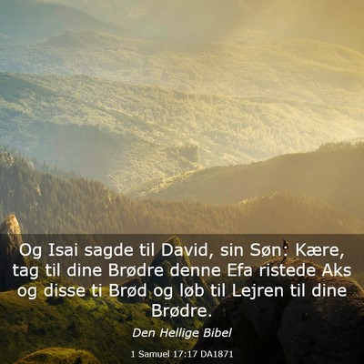 Picture 03 - 1 Samuel 17:17 DA1871 - Og Isai sagde til David, sin Søn: Kære, tag til - Bible Verse Picture