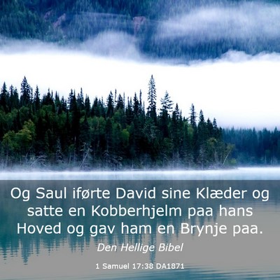 Picture 03 - 1 Samuel 17:38 DA1871 - Og Saul iførte David sine Klæder og satte en - Bible Verse Picture