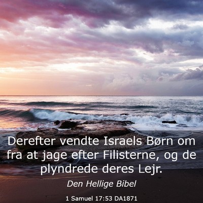 Picture 03 - 1 Samuel 17:53 DA1871 - Derefter vendte Israels Børn om fra at jage - Bible Verse Picture