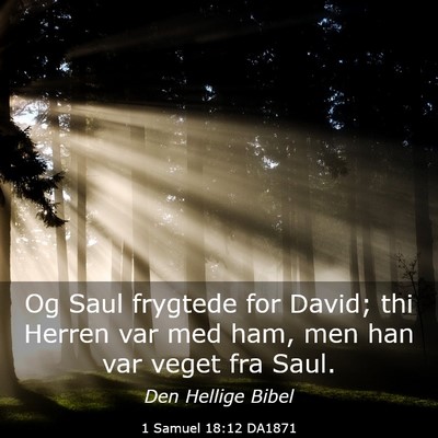 Picture 03 - 1 Samuel 18:12 DA1871 - Og Saul frygtede for David; thi Herren var med - Bible Verse Picture