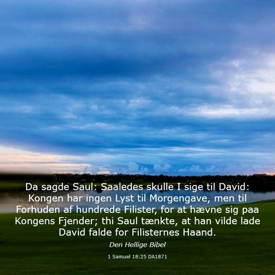 Picture 03 - 1 Samuel 18:25 DA1871 - Da sagde Saul: Saaledes skulle I sige til David: - Bible Verse Picture