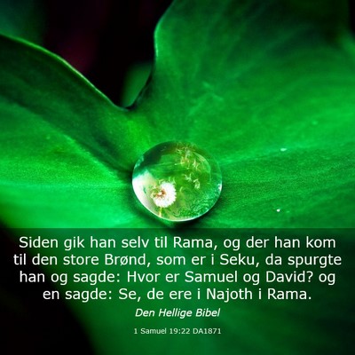 Picture 03 - 1 Samuel 19:22 DA1871 - Siden gik han selv til Rama, og der han kom til - Bible Verse Picture