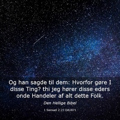Picture 03 - 1 Samuel 2:23 DA1871 - Og han sagde til dem: Hvorfor gøre I disse Ting? - Bible Verse Picture