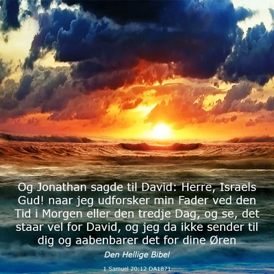 Picture 03 - 1 Samuel 20:12 DA1871 - Og Jonathan sagde til David: Herre, Israels Gud! - Bible Verse Picture