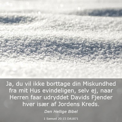 Picture 03 - 1 Samuel 20:15 DA1871 - Ja, du vil ikke borttage din Miskundhed fra mit - Bible Verse Picture