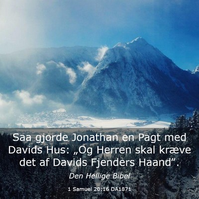 Picture 03 - 1 Samuel 20:16 DA1871 - Saa gjorde Jonathan en Pagt med Davids Hus: „Og - Bible Verse Picture