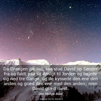 Picture 03 - 1 Samuel 20:41 DA1871 - Da Drengen gik ind, saa stod David op Sønder fra - Bible Verse Picture