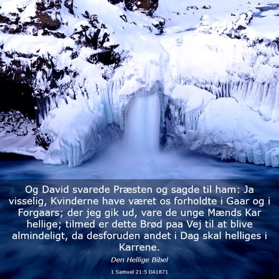 Picture 03 - 1 Samuel 21:5 DA1871 - Og David svarede Præsten og sagde til ham: Ja - Bible Verse Picture