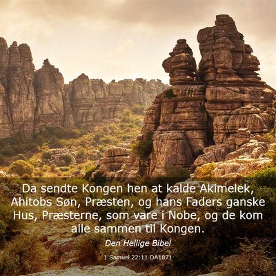 Picture 03 - 1 Samuel 22:11 DA1871 - Da sendte Kongen hen at kalde Akimelek, Ahitobs - Bible Verse Picture