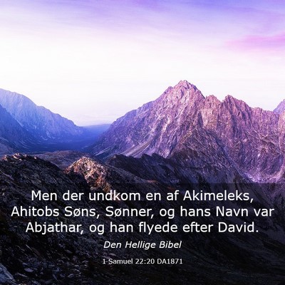 Picture 03 - 1 Samuel 22:20 DA1871 - Men der undkom en af Akimeleks, Ahitobs Søns, - Bible Verse Picture