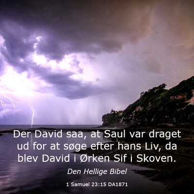 Picture 03 - 1 Samuel 23:15 DA1871 - Der David saa, at Saul var draget ud for at søge - Bible Verse Picture
