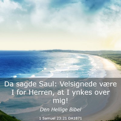 Picture 03 - 1 Samuel 23:21 DA1871 - Da sagde Saul: Velsignede være I for Herren, at - Bible Verse Picture