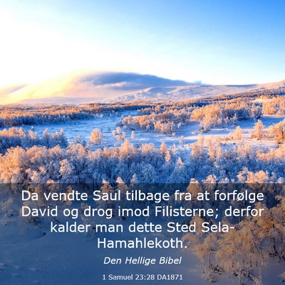 Picture 03 - 1 Samuel 23:28 DA1871 - Da vendte Saul tilbage fra at forfølge David og - Bible Verse Picture