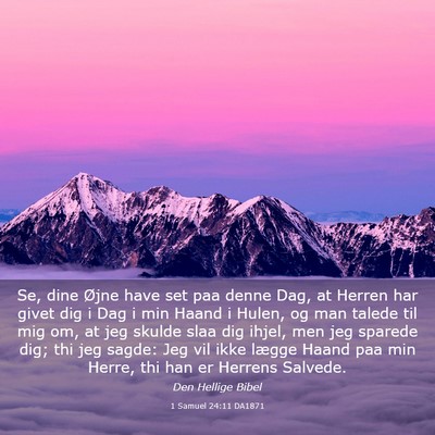 Picture 03 - 1 Samuel 24:11 DA1871 - Se, dine Øjne have set paa denne Dag, at Herren - Bible Verse Picture