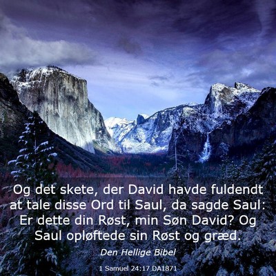 Picture 03 - 1 Samuel 24:17 DA1871 - Og det skete, der David havde fuldendt at tale - Bible Verse Picture