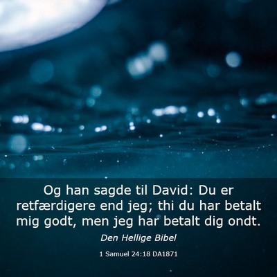 Picture 03 - 1 Samuel 24:18 DA1871 - Og han sagde til David: Du er retfærdigere end - Bible Verse Picture