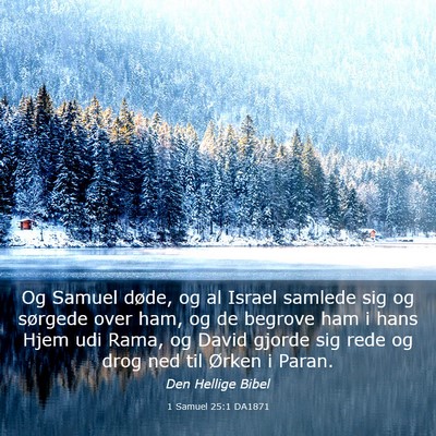 Picture 03 - 1 Samuel 25:1 DA1871 - Og Samuel døde, og al Israel samlede sig og - Bible Verse Picture
