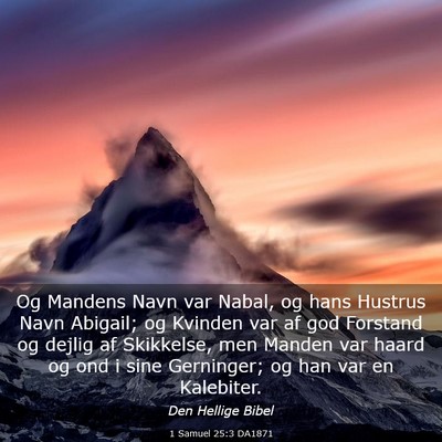 Picture 03 - 1 Samuel 25:3 DA1871 - Og Mandens Navn var Nabal, og hans Hustrus Navn - Bible Verse Picture