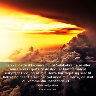 Picture 03 - 1 Samuel 25:31 DA1871 - da skal dette ikke være dig til Selvbebrejdelse - Bible Verse Picture