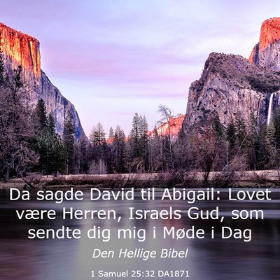 Picture 03 - 1 Samuel 25:32 DA1871 - Da sagde David til Abigail: Lovet være Herren, - Bible Verse Picture