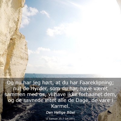 Picture 03 - 1 Samuel 25:7 DA1871 - Og nu har jeg hørt, at du har Faareklipning; nu! - Bible Verse Picture