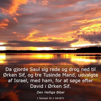 Picture 03 - 1 Samuel 26:2 DA1871 - Da gjorde Saul sig rede og drog ned til Ørken - Bible Verse Picture